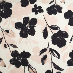 Printed Viscose Poplin, Maria Rose, Powdery Black - Maison Klem