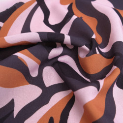 Printed Viscose Poplin in Solie Powder Pink and Terracotta - Maison Klem