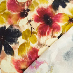 Sofia Raspberry Printed Viscose Poplin - Maison Klem