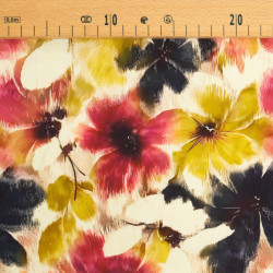 Popeline de Viscose Imprimée Sofia Framboise - Maison Klem