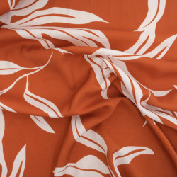 Popeline de Viscose Imprimée India Terracotta - Maison Klem
