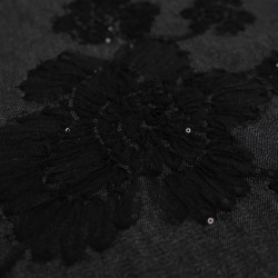 Jean Broderie Tulle et Sequins Noir - Sam - Maison Klem