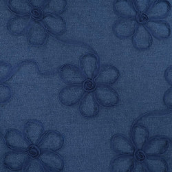 Medium Blue Flora Tulle Embroidered Jeans - Maison Klem