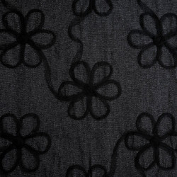 Vestido de encaje y tul «Flora» negro - Maison Klem