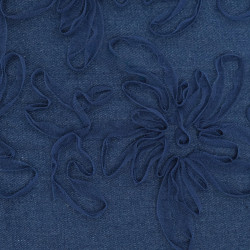 Vestido de encaje y tul Suzon azul medio - Maison Klem