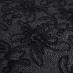 Gonna in tulle con ricami Suzon nera - Maison Klem