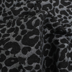 Tissu Denim Jacquard Léopard Noir - Maison Klem