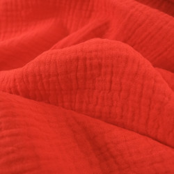 Double Gaze Unie Fraise - Maison Klem