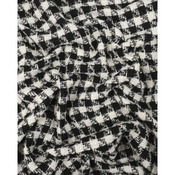Tissu Tweed Bouclettes Pied De Poule Noir Et Blanc - Maison Klem