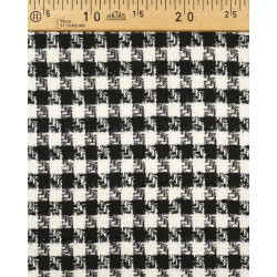 Tissu Tweed Bouclettes Pied De Poule Noir Et Blanc - Maison Klem