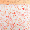 Bedrucktes Baumwolltuch „Lula“ in Blau und Rosa auf khakifarbenem Hintergrund – Maison Klem