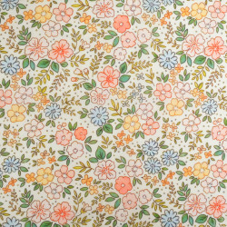 Voile de Coton Mila Camille Rose Peche Vert - MAISON KLEM