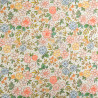 Velo de algodón estampado Lula azul y rosa sobre fondo caqui - Maison Klem