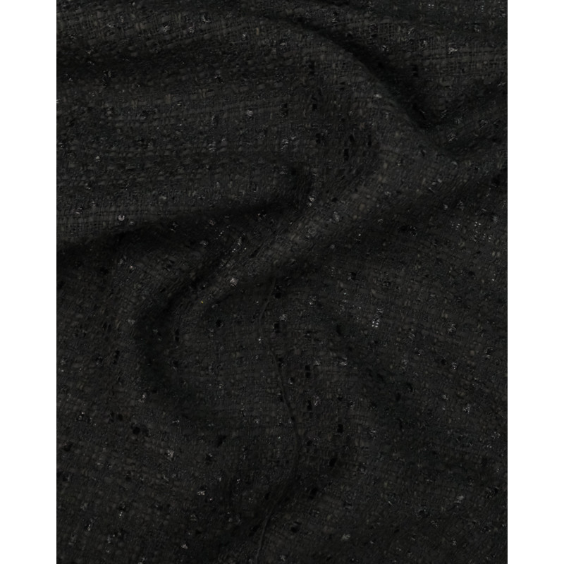 Tissu Tweed Bouclettes Noir - Maison Klem
