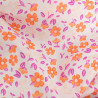 Velo de algodón estampado Lula azul y rosa sobre fondo caqui - Maison Klem