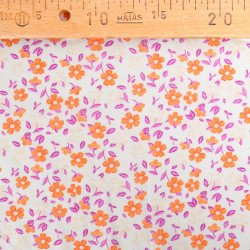 Lula Blue and Pink Printed Cotton Scarf with Khaki Background - Maison Klem