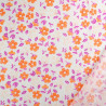 Velo de algodón estampado Lula azul y rosa sobre fondo caqui - Maison Klem