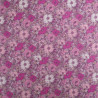 Lula Blue and Pink Printed Cotton Scarf with Khaki Background - Maison Klem