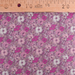Velo de algodón estampado Lula azul y rosa sobre fondo caqui - Maison Klem