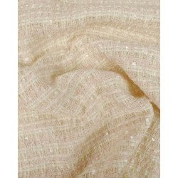 Tissu Tweed Bouclettes Carreaux Rose Clair - Maison Klem