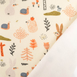 Tissu Sweat Envers Doudou Lapin Ecru - MAISON KLEM