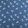 Tissu Chambray Jean Palerme Fleur Fond Bleu Jean