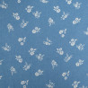 Kopie von Tissu Chambray Jean Palerme Fleur Fond Bleu Jean