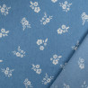 Kopie von Tissu Chambray Jean Palerme Fleur Fond Bleu Jean