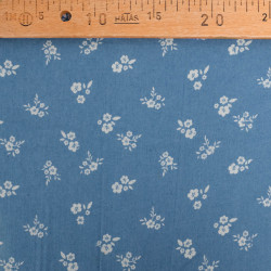 copia di Tissu Chambray Jean Palerme Fleur Fond Bleu Jean