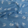 Tissu Chambray Jean PalermeFleur Fond Bleu Clair - Mercerine