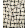 Tissu Tweed Bouclettes Ecru Carreaux - Maison Klem