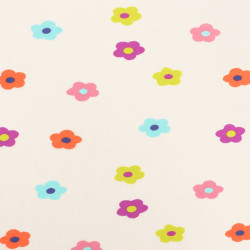 Jersey de Coton Imprimé Fleur Ecru - Maison Klem