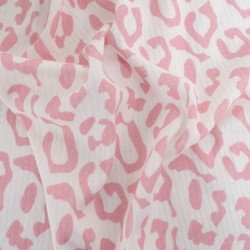 Tissu Jersey Côtelé Leopard Rose - Maison Klem