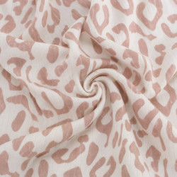 Tissu Jersey Côtelé Leopard Marron - Maison Klem