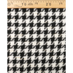 Tissu Tweed Bouclettes Pied de Poule Noir Blanc Et Or - Maison Klem