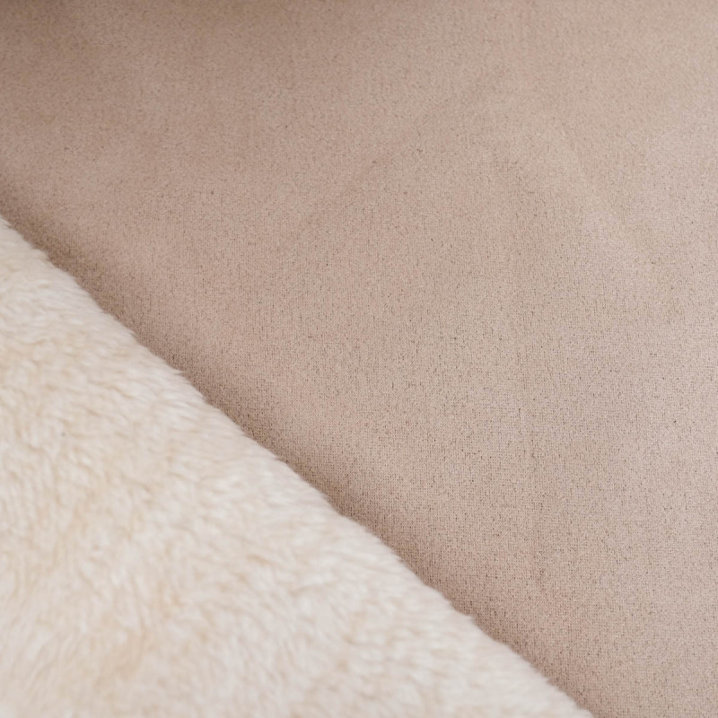 Tissu Suédine Envers Fourrure Beige