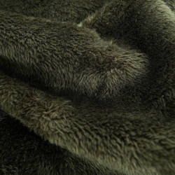 Tissu Suédine Envers Fourrure Kaki - Maison Klem