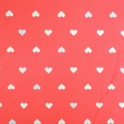 Popeline de Coton Imprimée MultiCoeur Fraise - Maison Klem