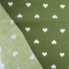Popeline de Coton Imprimée MultiCoeur Kaki - Maison Klem
