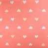 Popeline de Coton Imprimée MultiCoeur Rose Corail - Maison Klem