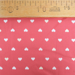 Popeline de Coton Imprimée MultiCoeur Vieux Rose - Maison Klem