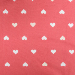 Popeline de Coton Imprimée MultiCoeur Vieux Rose - Maison Klem