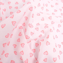 Popeline de coton Cœur Dégradé de Rose - Maison Klem
