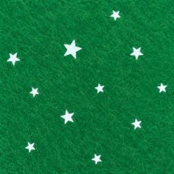 Fieltro verde con mini estrellas blancas