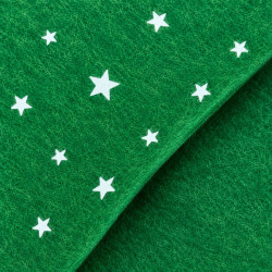 Feltro verde con mini stelle bianche