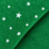 Feltro verde con mini stelle bianche