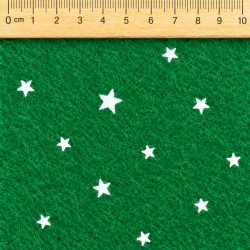 Green felt with tiny white stars