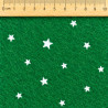 Feltro verde con mini stelle bianche