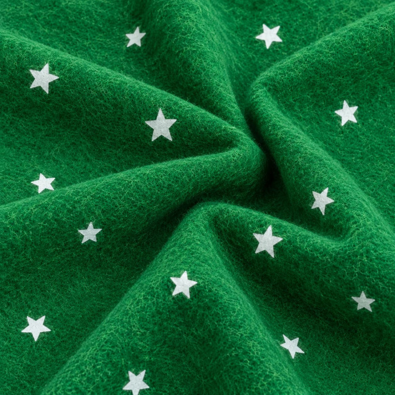 Feutrine verte à mini étoiles blanches - Maison Klem