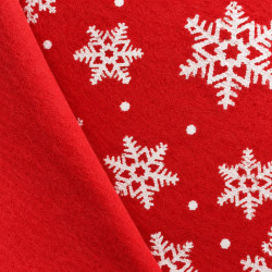 Feutrine rouge étoiles blanches de Noël | Maison Klem